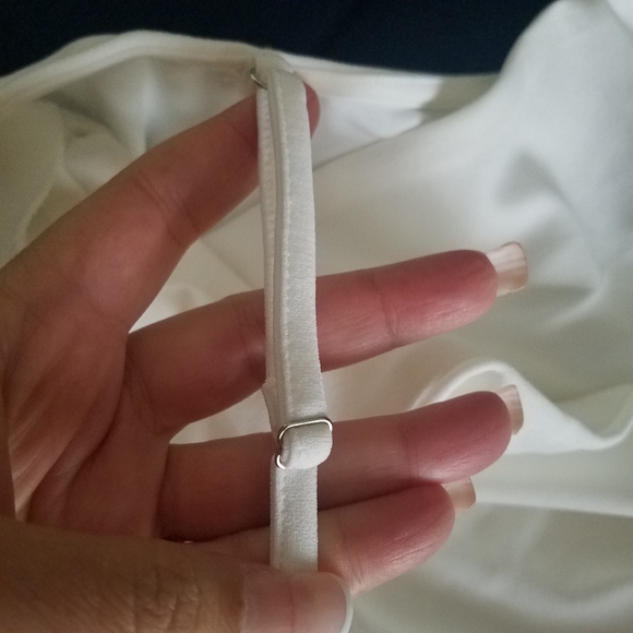 Mini Cinched-Side Crepe Spaghetti Strap Little White Wrap Dress NWT - Picture 10 of 13